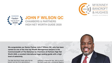 John F Wilson K.C. – Chambers & Partners High Net Worth Guide 2020