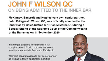 John F Wilson K.C. Admitted to the Inner Bar