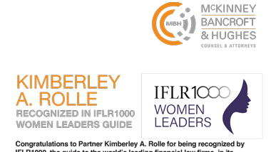 Kimberly A. Rolle Recognized in IFLR1000 Women Leaders Guide