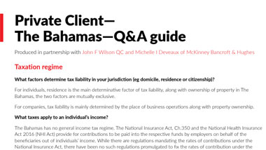 Private Client – The Bahamas – Q&A guide